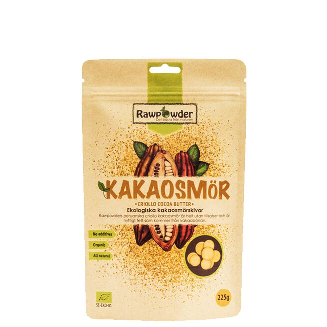 kakao smør, Økologisk Kakaosmør Plater, 225 g 