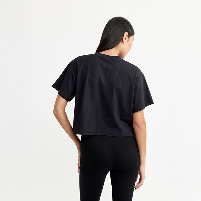 Butter Soft Cropped Tee, Black, XS  Butter Trenings-T-skjorte Svart