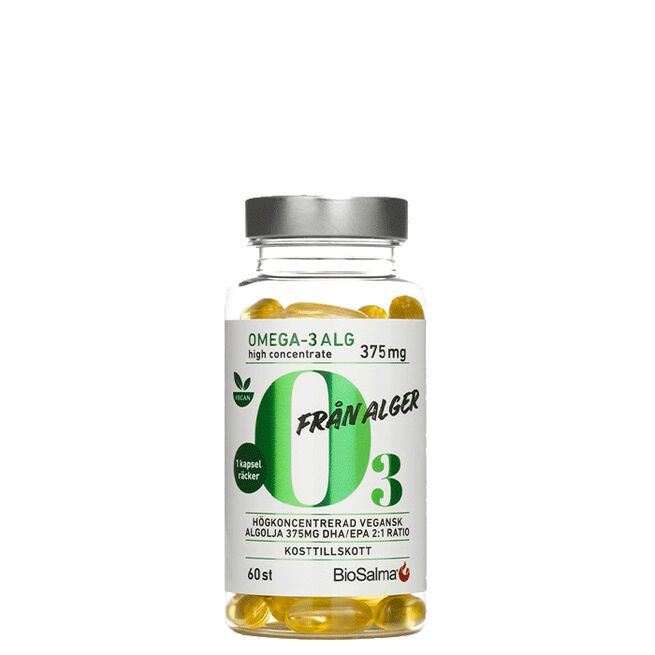 Omega-3 av Alg 375 mg DHA/EPA 60 kapslar Omega-3 Av Alg 375mg 60 kapsler