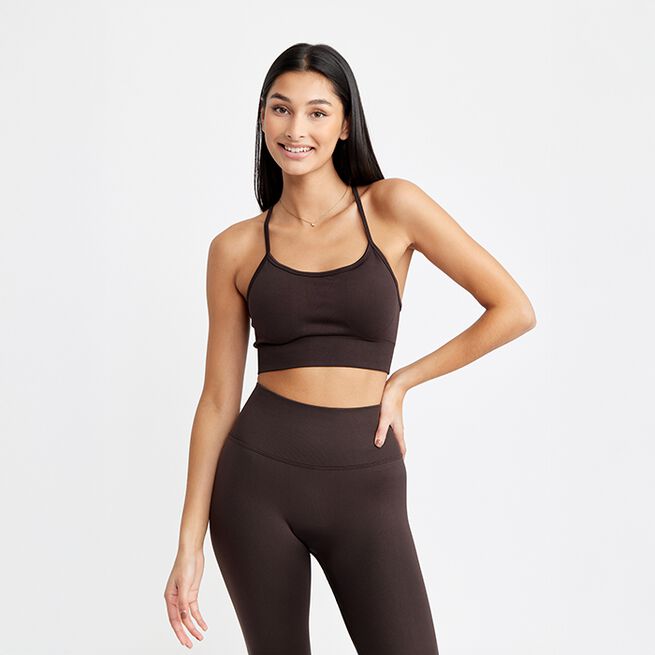 Signature Seamless Bra, Dark Brown, XS  Sport-BH Mørkebrun