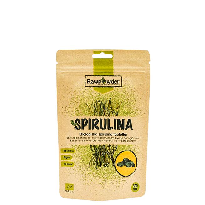 Spirulinatabletter Rawpowder Økologiske Spirulinatabletter 300 st