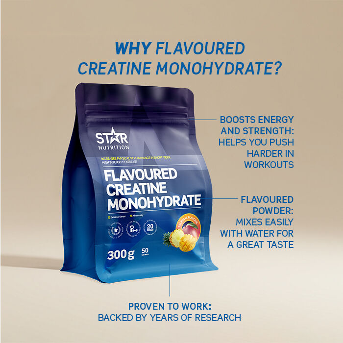 Smaksatt Kreatin Monohydrat 300 g tropical_new