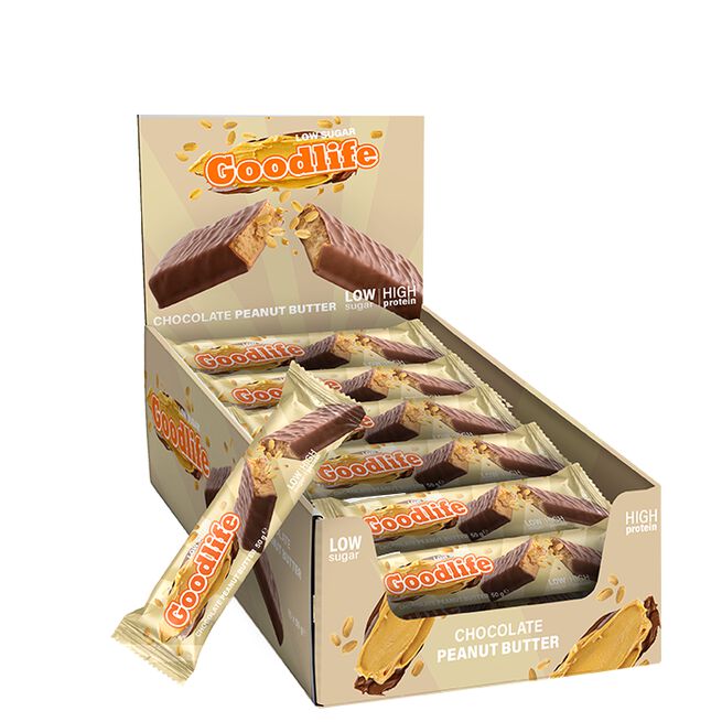 15 x Goodlife Low Sugar, 50 g, Chocolate Peanut Butter 15 x Low Sugar Proteinbar 50 g Chocolate Peanut Butter