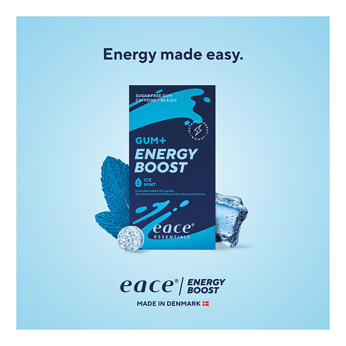Tyggegummi Gum + Energy Boost, 10 stk. Eace