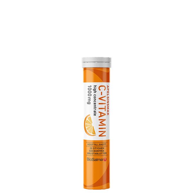 C-vitamin 1000mg Apelsin 20 brustabletter Vitamin C 1000mg 20 brusetabletter Appelsin Apelsin
