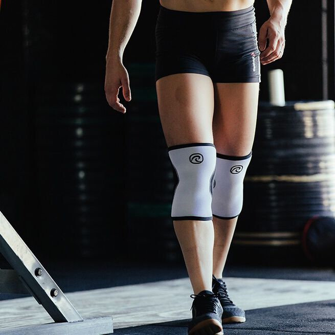 RX Knee Sleeve, 5mm, White/Black, M  RX Knestøtte 5mm Hvit/Svart
