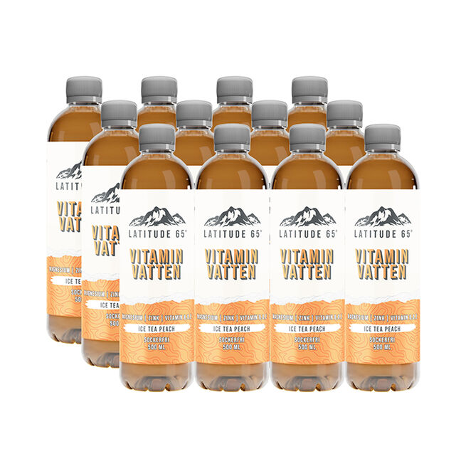 12 x Latitude 65, Vitaminvatten, 500 ml, Ice tea peach 12 x Latitude 65, Vitaminvatten, 500 ml Ice tea peach