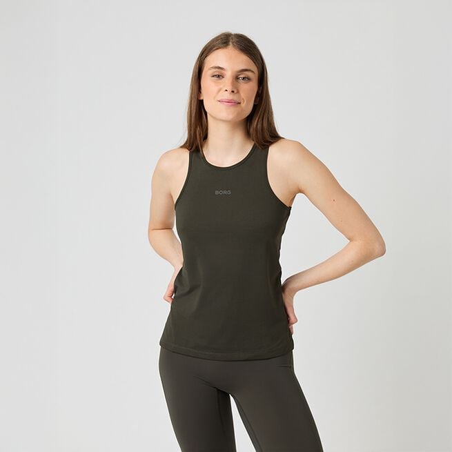Borg Racerback Tank Top, Peat, L Racerback Singlet Peat