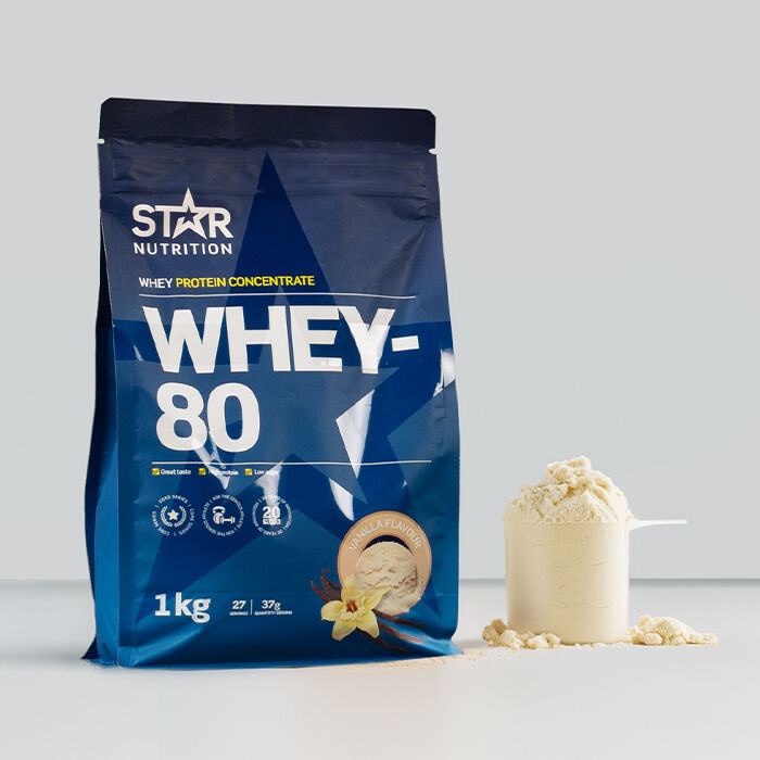 Whey-80 Myseprotein 1 kg Vanilj