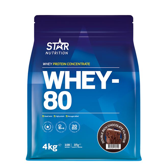 Star Nutrition Whey-80 4kg Whey-80 Myseprotein 4 kg Double Rich Chocolate