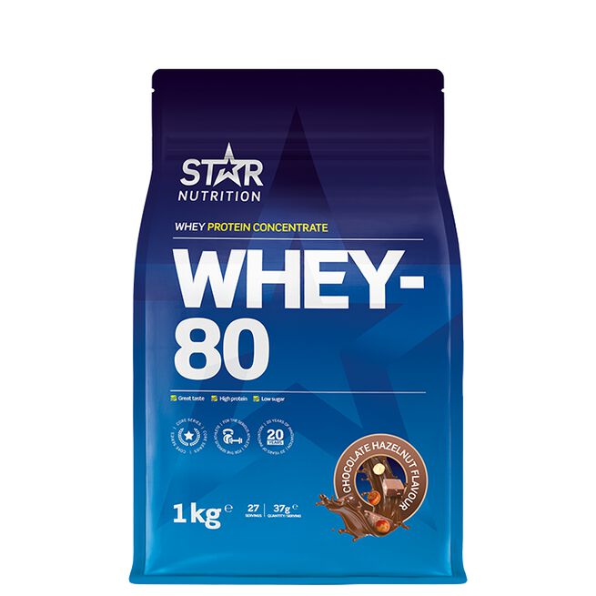 Whey-80, 1 kg, Chocolate Hazelnut Whey-80 Myseprotein 1 kg Chocolate Hazelnut