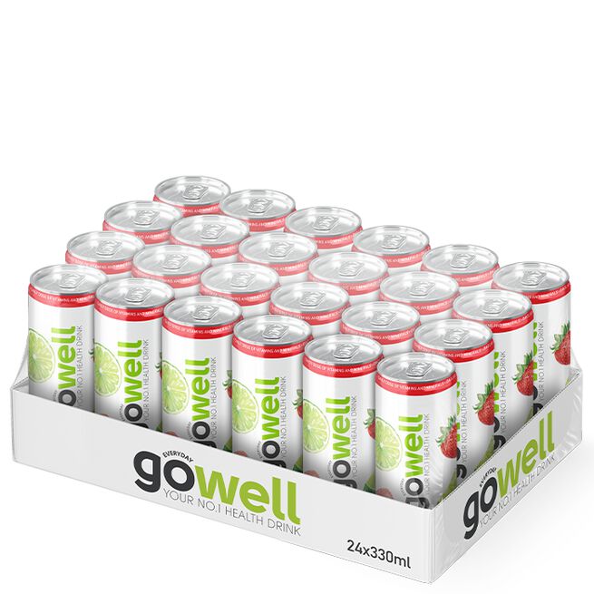 Flak GoWell Funktionsdryck 330 ml Jordgubb Lime 24 x GoWell Funksjonsdrikk Brett 33 cl Jordgubb Lime