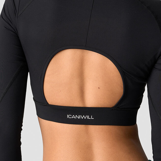 ICIW Contrast Cropped Long Sleeve, Black Contrast Treningsgenser Svart