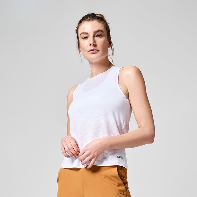 Soft Texture Tank, White, 36  Treningstopp Hvit