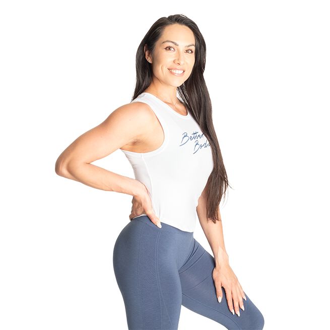 Better Bodies NY Tank, White/Blue NY Linne Hvit/Blå