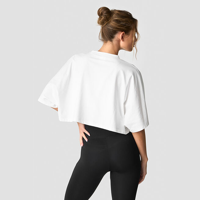 ICIW	Contrast Cropped Logo T-shirt, White Contrast Cropped T-skjorte Hvit