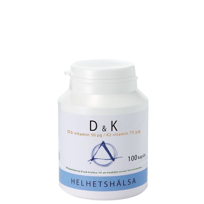 D & K Vitamin Helhetshälsa D & K vitamin 100 kapsler