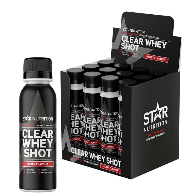 12 x Clear Whey Protein Shot, Berry 12 x Clear Whey Myseprotein Shot 100 ml Berry