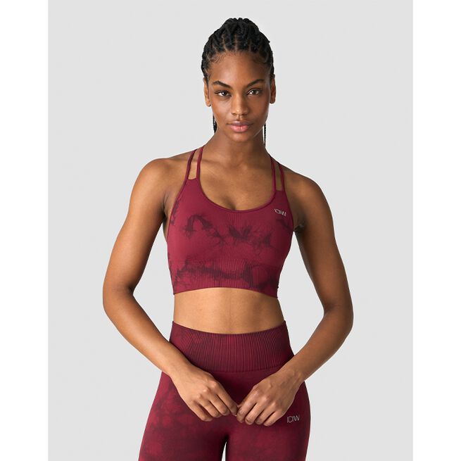Define Seamless Tie Dye Sports Bra, Red, L Define Seamless Tie Dye Sport-BH Rød