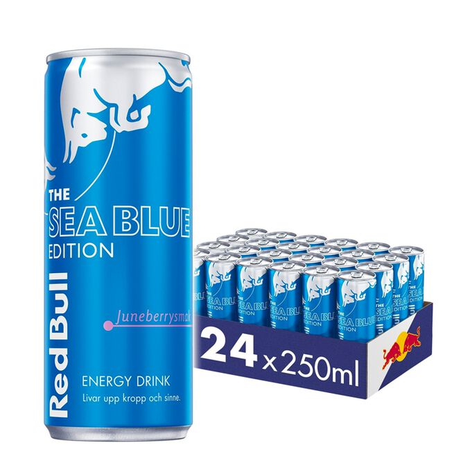 24 x Red Bull Energidryck, 250 ml, Sea Blue (Juneberry) 24 x Red Bull Energidrikk 250 ml Sea Blue (Juneberry)