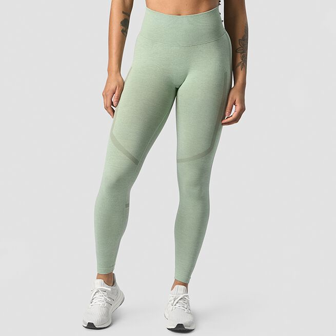 Rush Seamless Tights, Ice Green Melange Rush Seamless Tights Lysgrønn
