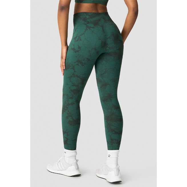 Define Seamless Tie Dye Tights, Hunter Green, XS  Define Treningstights Grønn