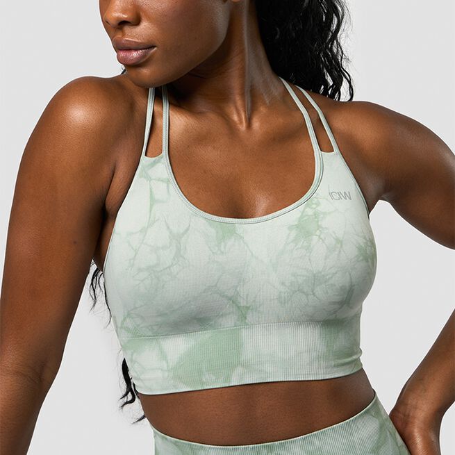 Define Seamless Tie Dye Sports Bra, Light Sea Green, L Define Seamless Tie Dye Sport-BH Grønn