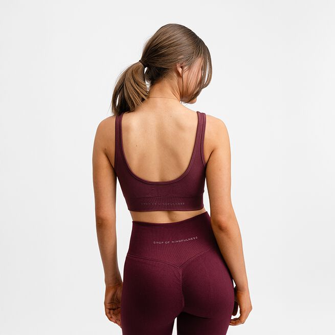 Seamless Deep V Bra, Redwood, XS  Sport-BH Rødbrun