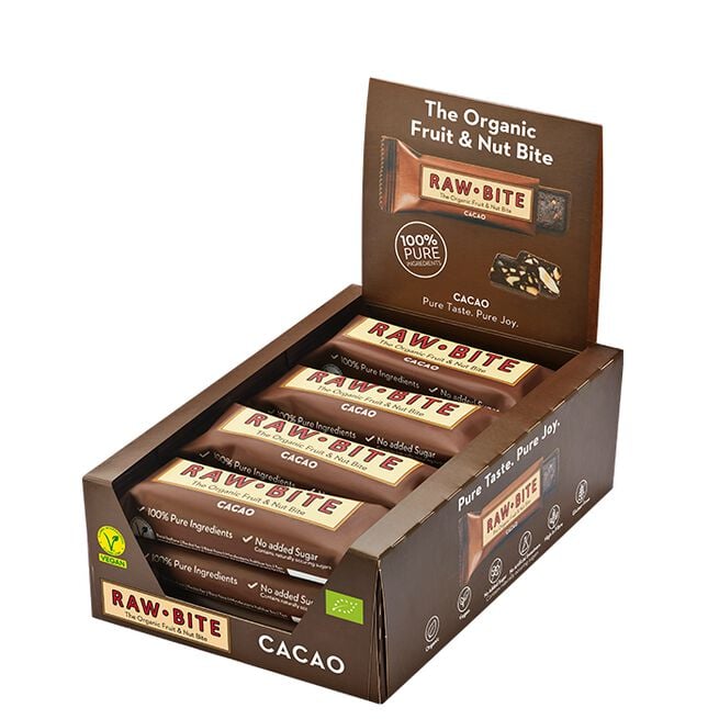 12 x Organic fruit & nut cacao 50 g 12 x Frukt & Nøttbar 50 g Choklad