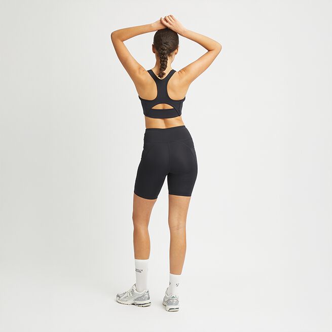 Flattering High Waist Bike Tights, Black, L  Sykkelshorts Svart