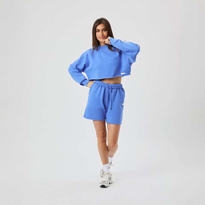 Studio Oversized Cropped Sweatshirt, Ultramarine, L  Studio Oversized Croppet Sweatshirt Marineblå
