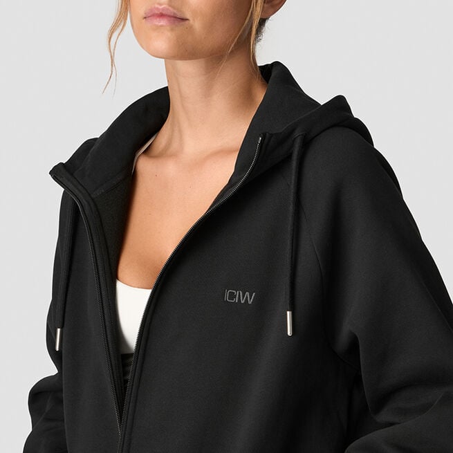 Everyday Zip Hoodie Wmn, Black Everyday Zip Hoodie Svart
