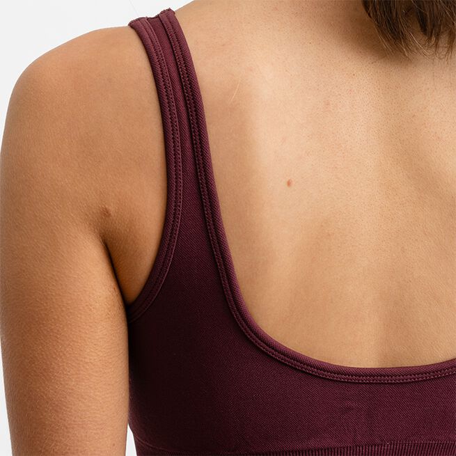 Seamless Deep V Bra, Redwood, XS  Sport-BH Rødbrun