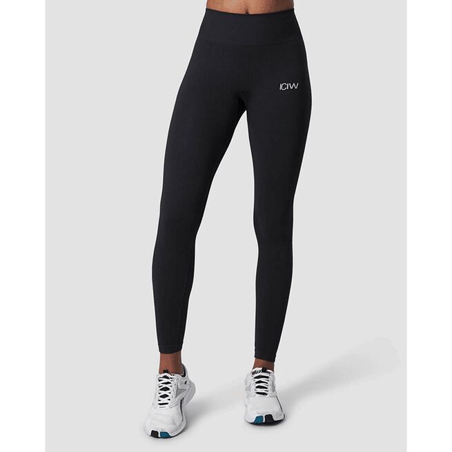 Ribbed Define Seamless Tights, Black, L Ribbed Define Seamless Tights, Black