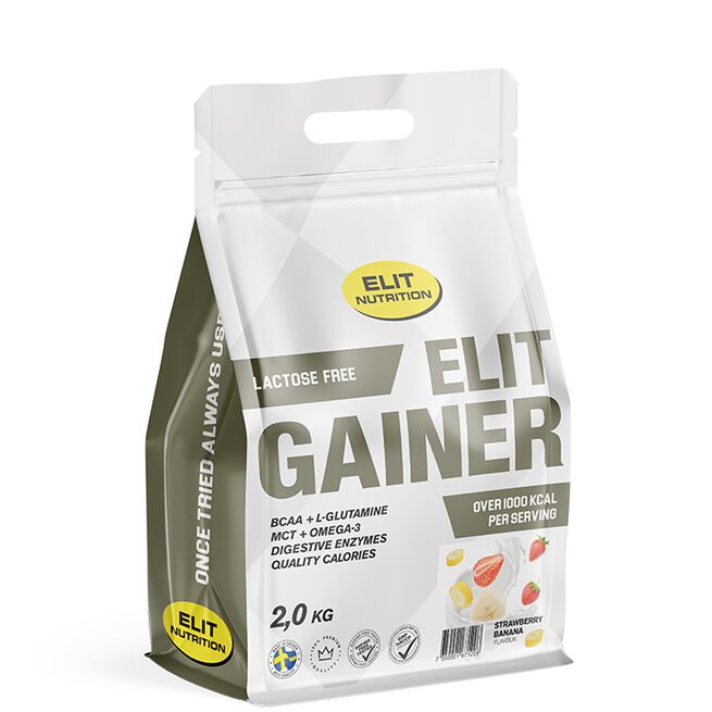 ELIT GAINER - Lactose free, 2000 g, Strawberry Banana ELIT Gainer Laktosfri 2 kg Strawberry Banana