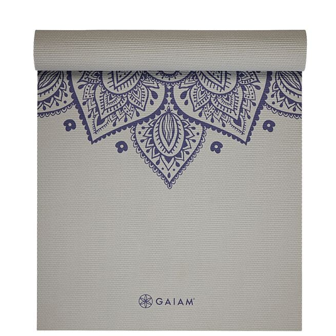 Gaiam Sustained Grey Sundial Flower Yoga Mat 5 mm Gaiam Sustained Grey Sundial Flower Yoga Mat 5 mm