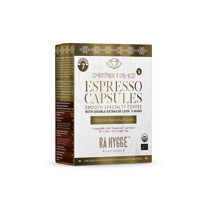 Lion's Mane lavsyrlige kaffekapsler til Nespresso&reg;-kompatible maskiner