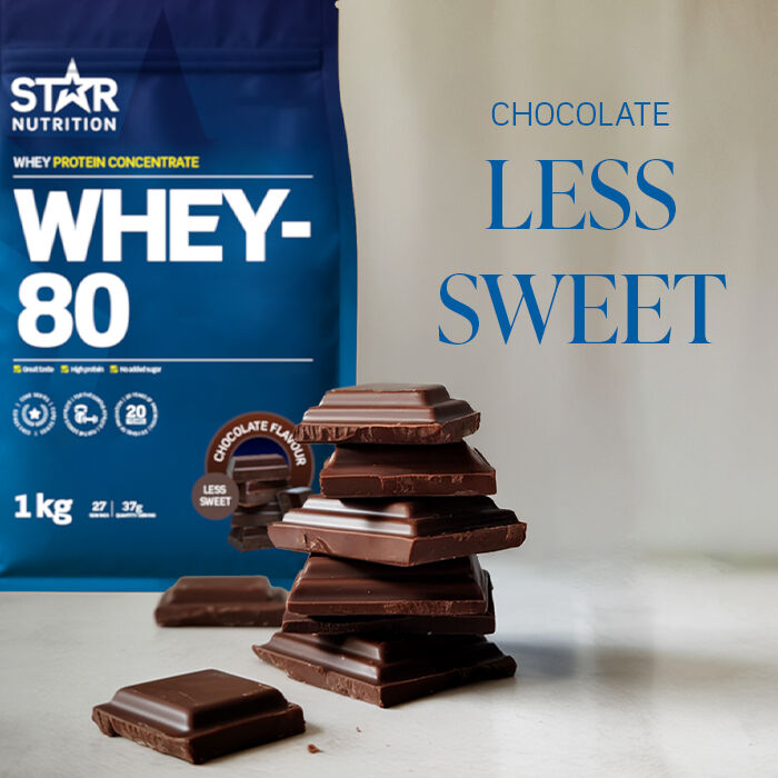 Whey-80 Myseprotein 1 kg Choklad (less sweet)
