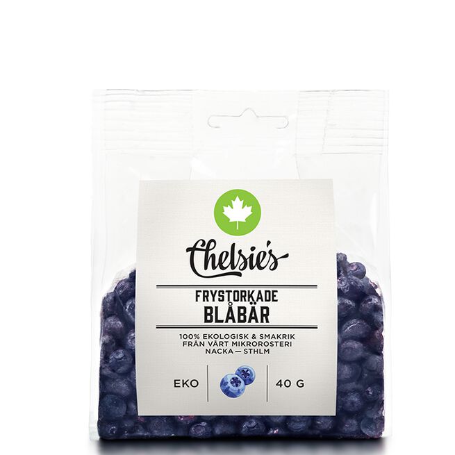 Chelsies Organic Gourmet Products Frystorkade Blåbär 40 g Frysetørkede Blåbær 40 g