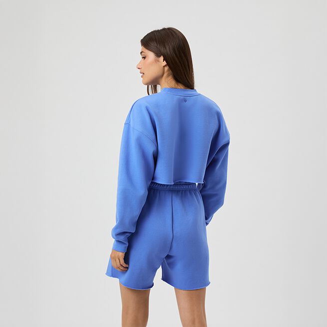 Studio Oversized Cropped Sweatshirt, Ultramarine, L  Studio Oversized Croppet Sweatshirt Marineblå