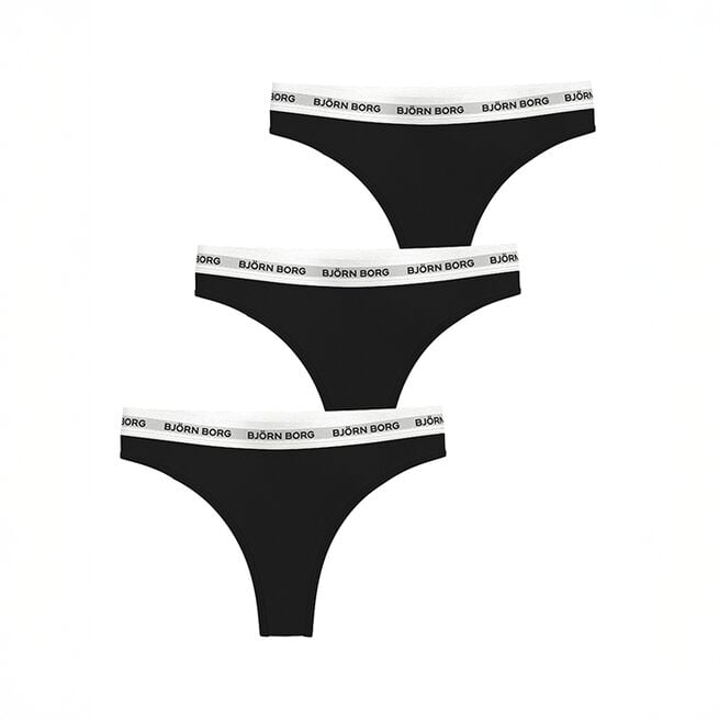 Logo Thong 3p, Svart, L  Logo Thong 3-pk Svart