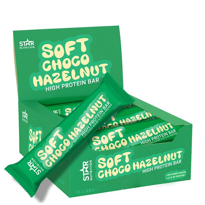 12 x Soft Protein Bar, 55g, Soft Choco Hazelnut  12 x Soft Proteinbar 55 g Soft Choco Hazelnut