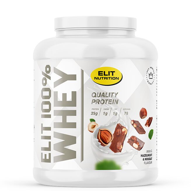 ELIT 100% Whey, 2000 g, Hazelnut & Nougat ELIT 100% Whey Myseprotein 2000 g Hazelnut & Nougat
