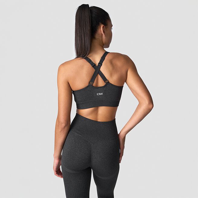 Soft Seamless Adjustable Sports Bra, Graphite Melange, L  Soft Seamless Justerbar Sports-BH Grå