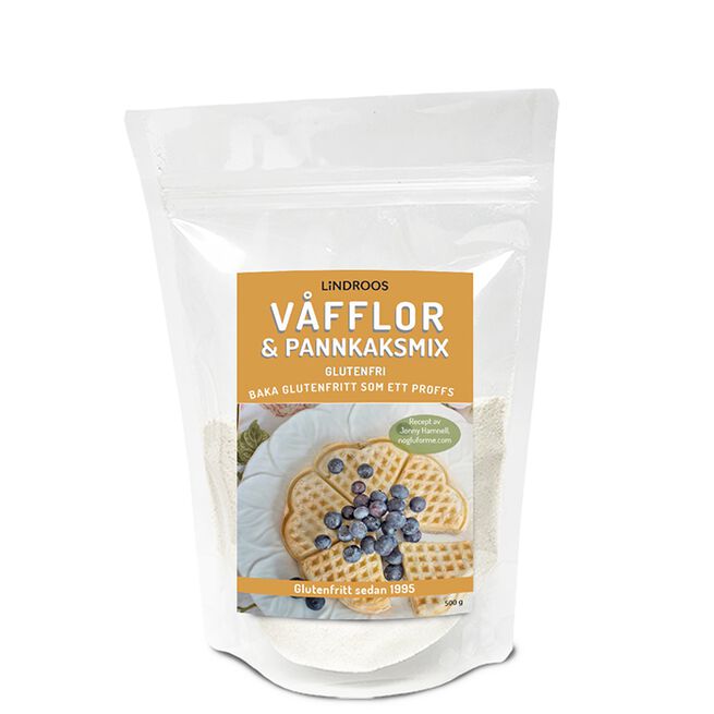 Lindroos Glutenfri Bakmix Våfflor Pannkakor 500 g Glutenfri Bakemiks Vafler & Pannekaker 498 g