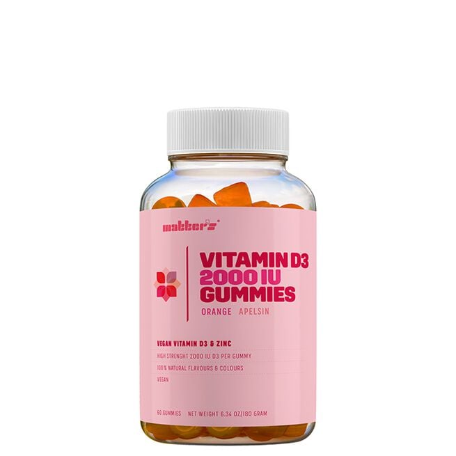 Vitamin D3 2000 IU + Zink 60 st Gummies Apelsinsmak Vitamin D3 2000 IE + Sink 60 Gummies Appelsin