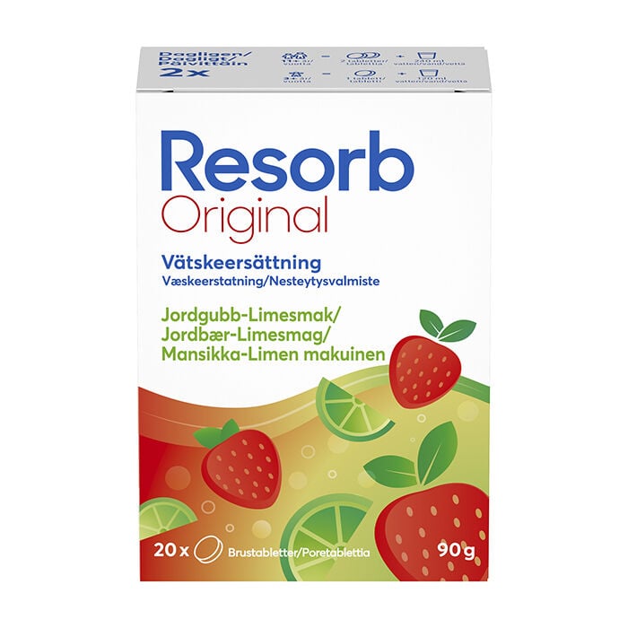 Resorb&reg; Original Jordb&aelig;r & Lime 20 stk Jorgubb-Lime