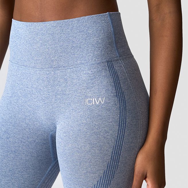 Soft Seamless Biker Shorts, Metal Blue Melange, L  Soft Seamless Sykkelshorts Blå