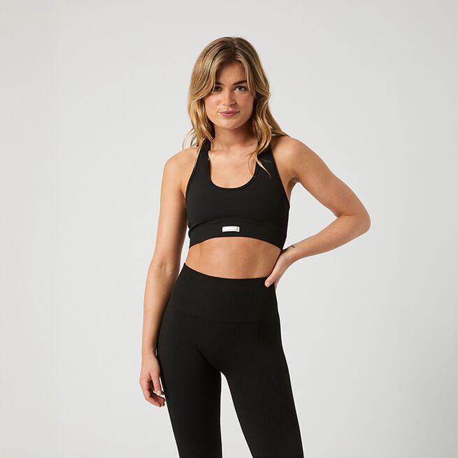 Studio Seamless Low Sports Bra, Black Beauty, M Studio Seamless Low Sports-BH Svart