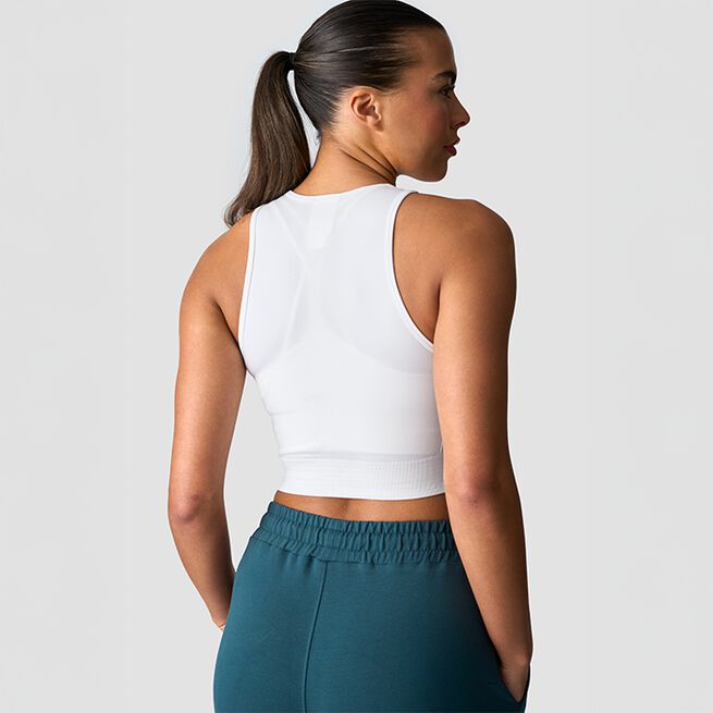 Define Seamless Cropped Tank Top, White, L  Define Seamless Cropped Topp Hvit
